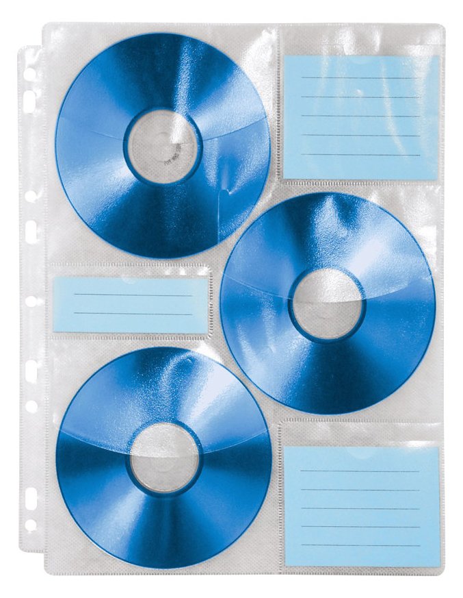 Hama CD-ROM Index Sleeves - CD-Umschläge - Kapazität: 6 CD - Transparent White (Packung mit 10)