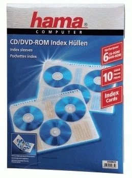Hama CD-ROM Index Sleeves - CD-Umschläge - Kapazität: 6 CD - Transparent White (Packung mit 10), Ansicht 2