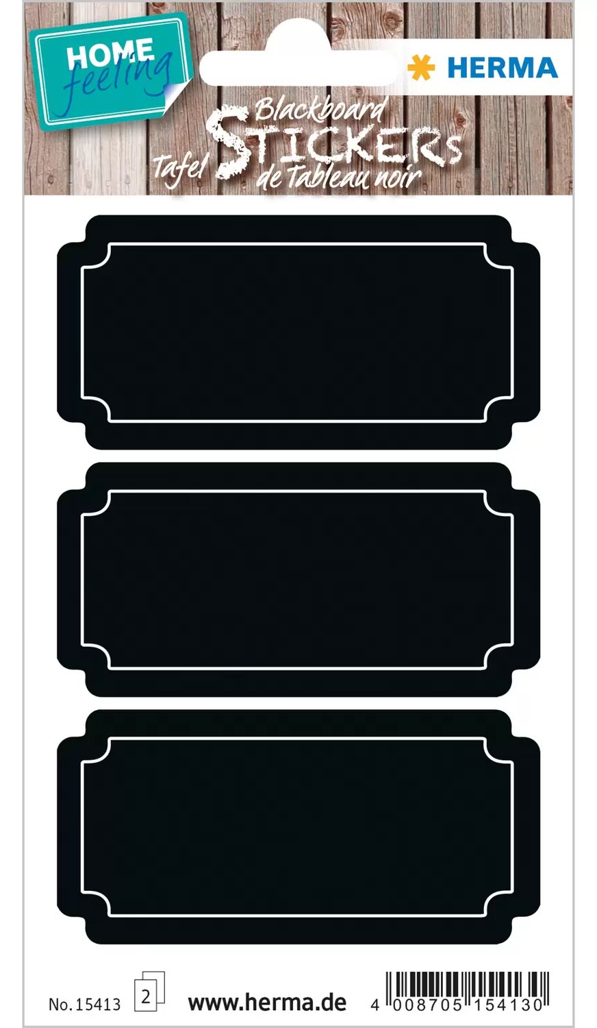HERMA 15413 - Schwarz - Dauerhaft - Papier - 6 Stück(e) - Sichtverpackung