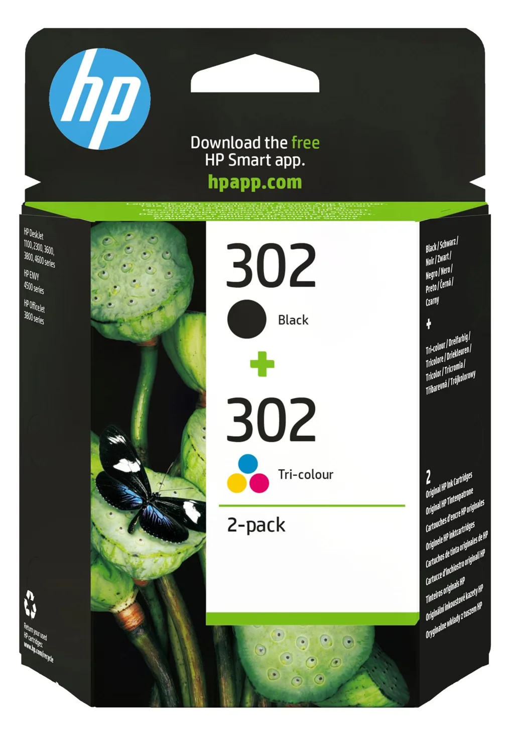 HP 302 Combo Pack - 2er-Pack - Schwarz, Farbe (Cyan, Magenta, Gelb), Ansicht 2