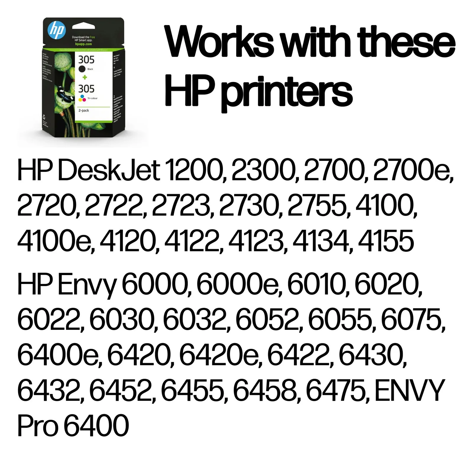 HP 305 - 2er-Pack - Schwarz, Farbe (Cyan, Magenta, Gelb), Ansicht 2