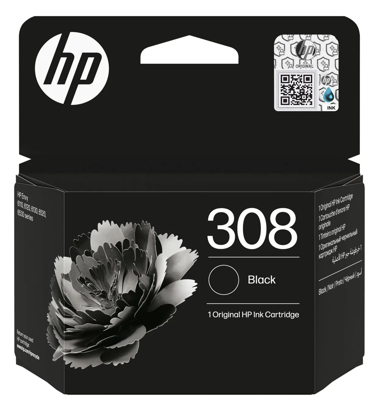 HP 308 - Schwarz - original - Box - Tintenpatrone, Ansicht 2
