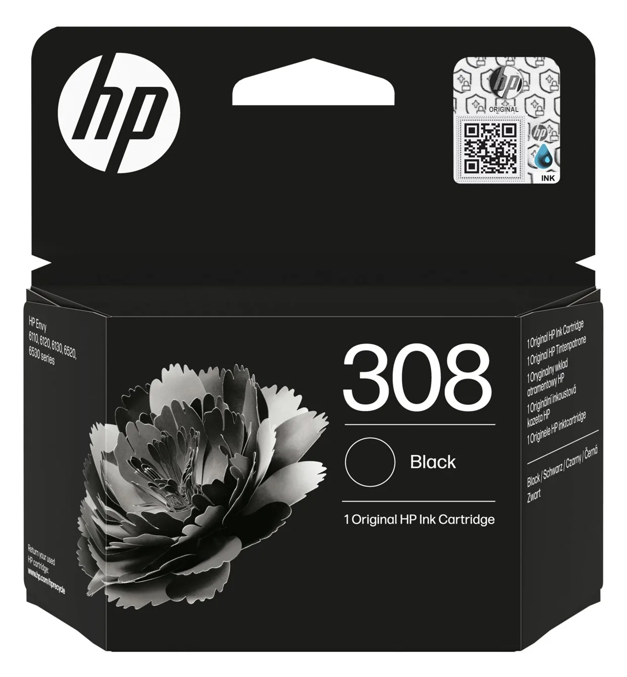 HP 308 Black Original Ink Cartridge, Ansicht 4