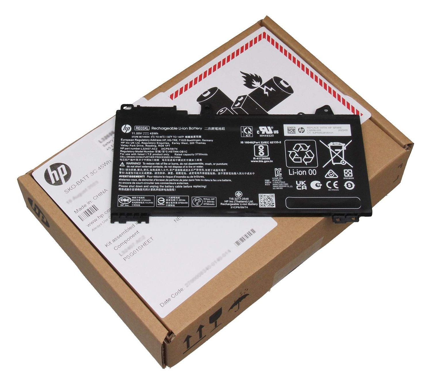 HP 45Wh Lithium-ion battery for - Battery - Batterie - 3.920 mAh