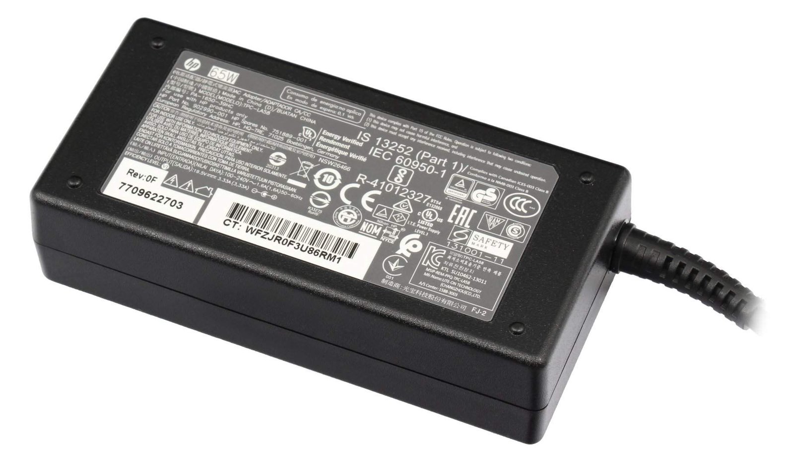 HP 65W Ac adapter with smart power factor correction
