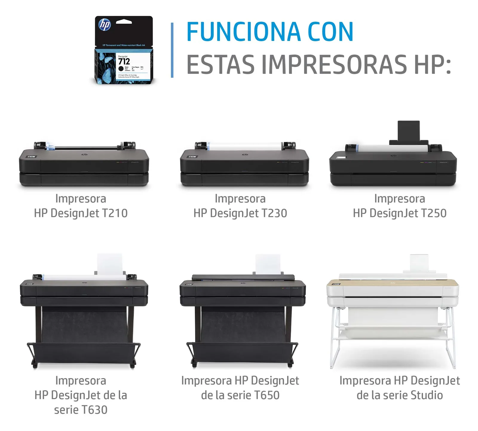 HP 712 - 38 ml - Schwarz - Original - DesignJet, Ansicht 3