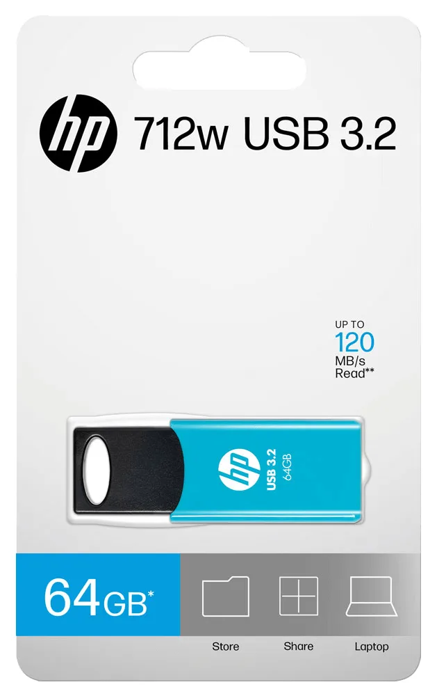 HP 712w - USB-Flash-Laufwerk - 64 GB - USB 3.2 - blau, Ansicht 6
