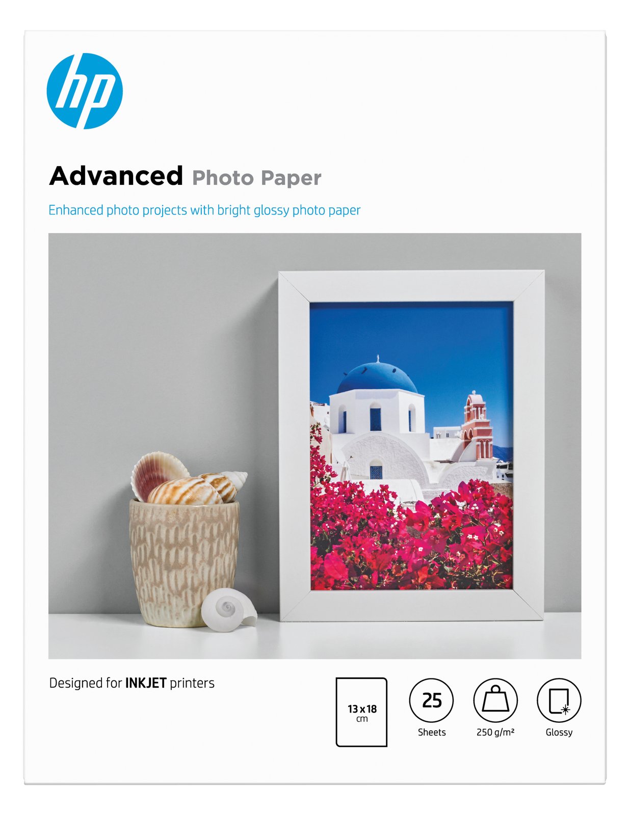 HP Advanced Glossy Photo Paper - Glänzend - 130 x 180 mm 25 Blatt Fotopapier