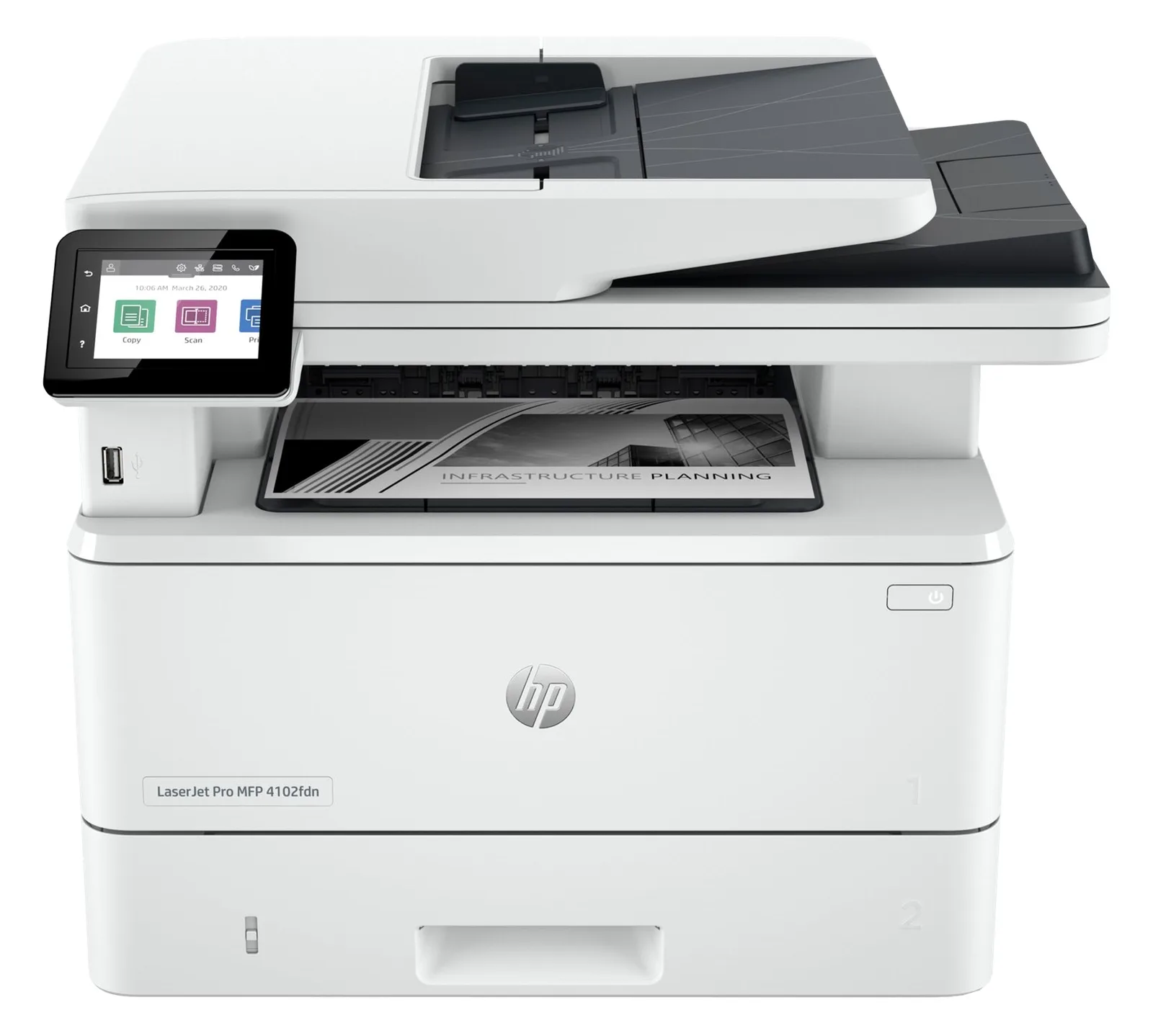 HP LaserJet Pro MFP 4102fdn - Multifunktionsdrucker - s/w - Laser - Legal (216 x 356 mm), Ansicht 2