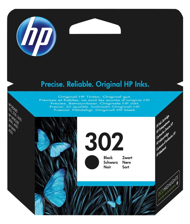 HP Original 302 Schwarz Druckerpatrone - Standardertrag - Tinte auf Pigmentbasis - 3,5 ml - 170 Seiten - 1 Stück€