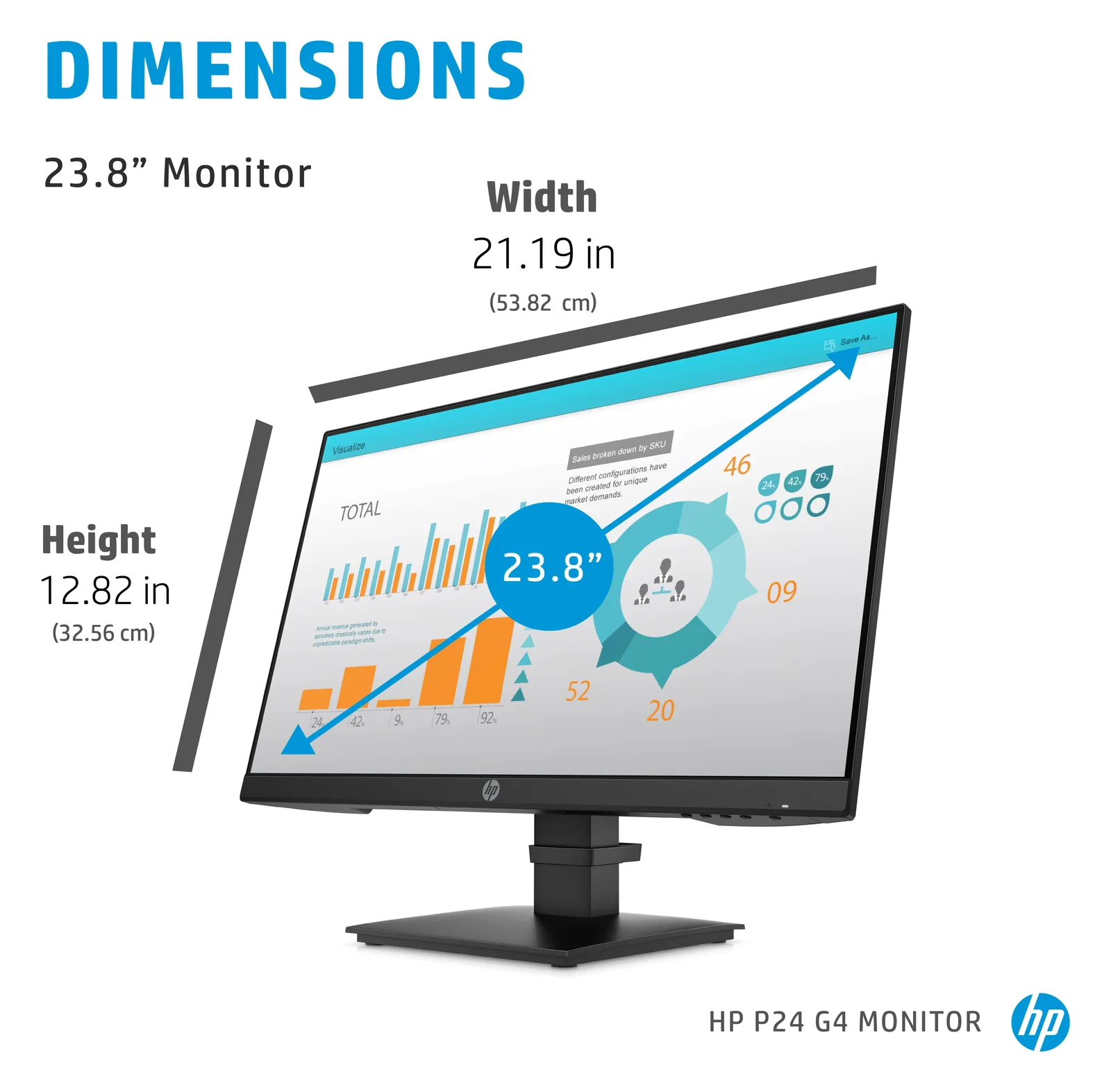 HP P24 G4 - P-Series - LED-Monitor - 60.45 cm (23.8), Ansicht 2
