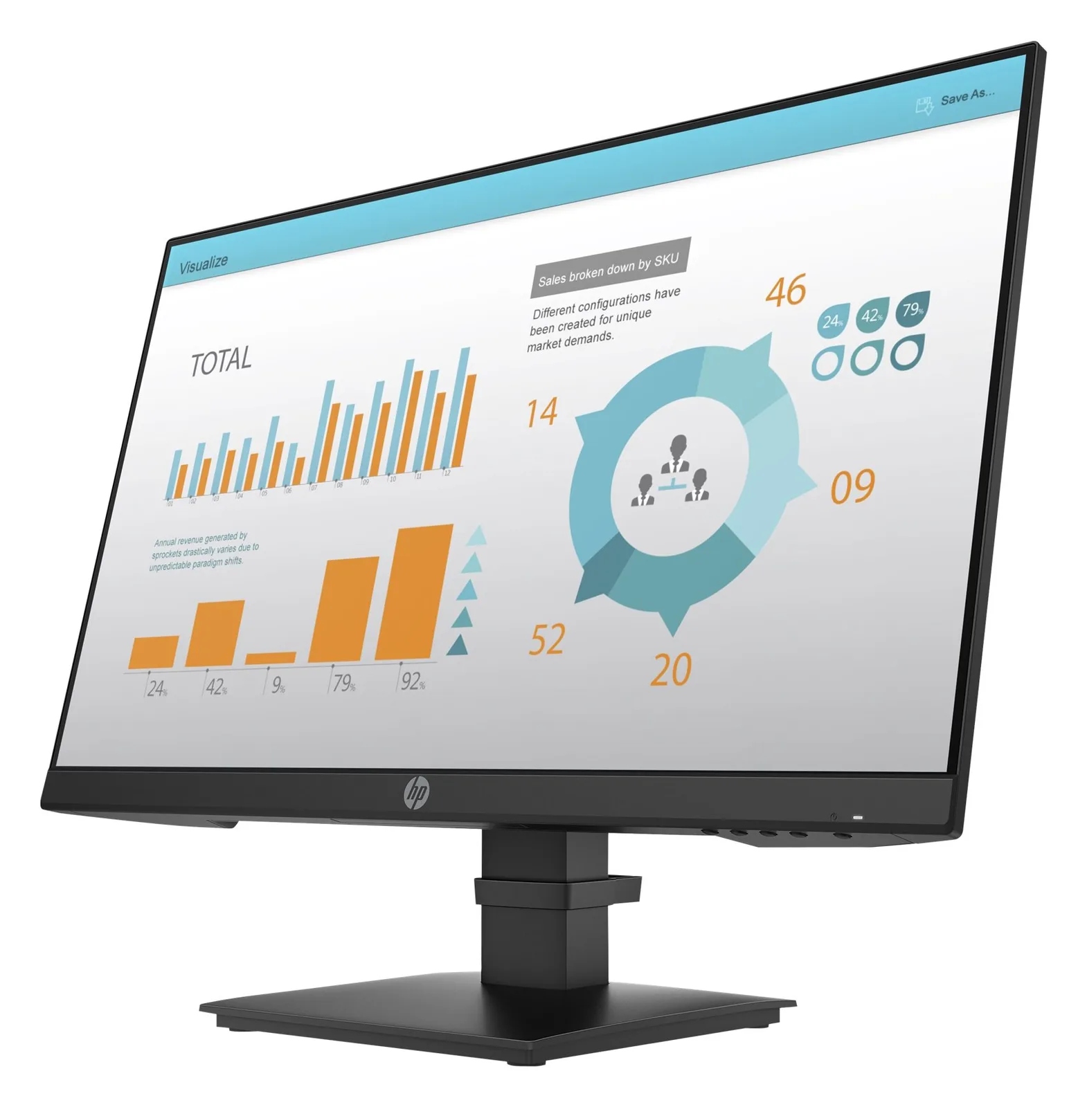 HP P24 G4 - P-Series - LED-Monitor - 60.45 cm (23.8), Ansicht 3
