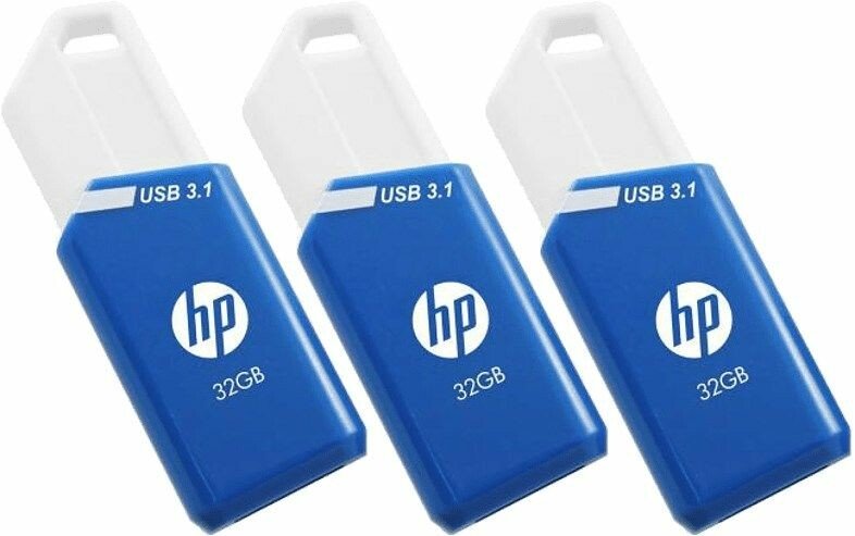 HP PNY x755w Triple Pack - 32 GB - USB Typ-A - 3.2 Gen 1 (3.1 Gen 1) - 75 MB/s - Dia - Blau - Weiß