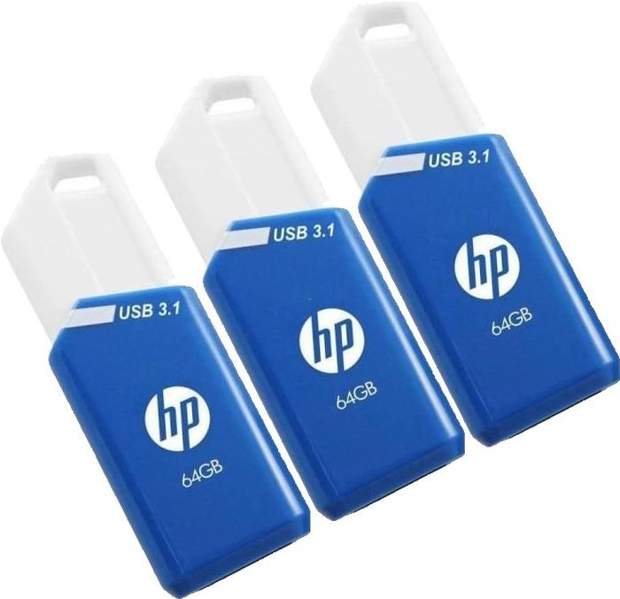 HP PNY x755w Triple Pack - 64 GB - USB Typ-A - 3.2 Gen 1 (3.1 Gen 1) - 75 MB/s - Dia - Blau - Weiß von LumaTech