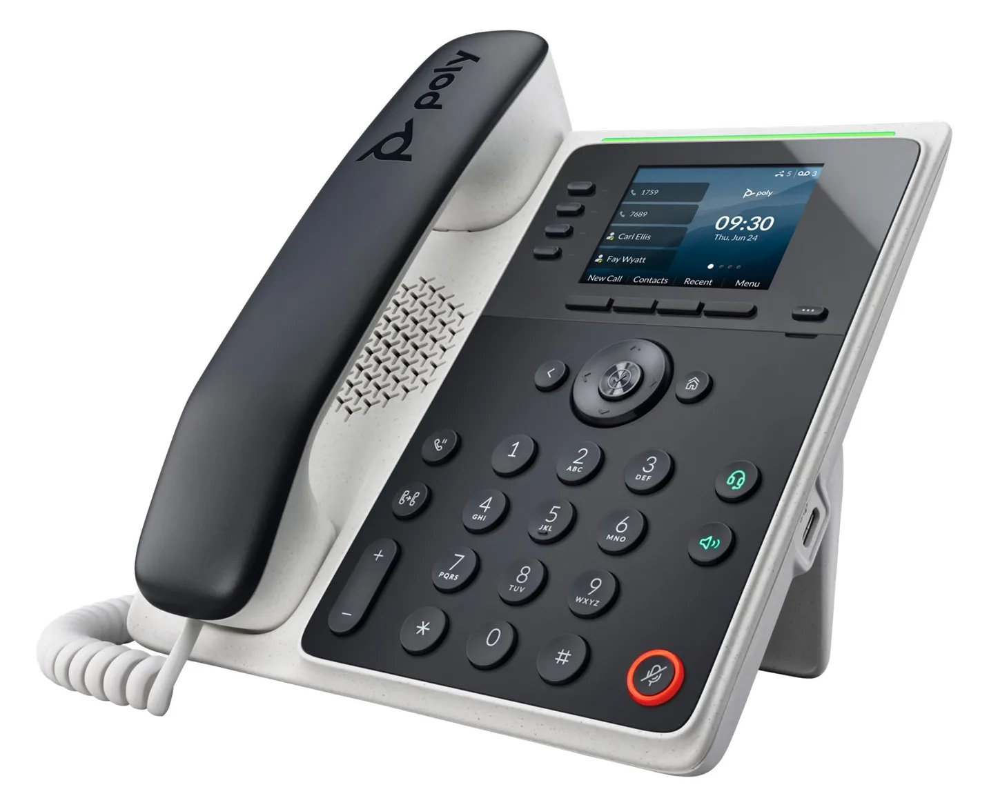 HP Poly Edge E220 - VoIP-Telefon mit Rufnummernanzeige/Anklopffunktion, Ansicht 3