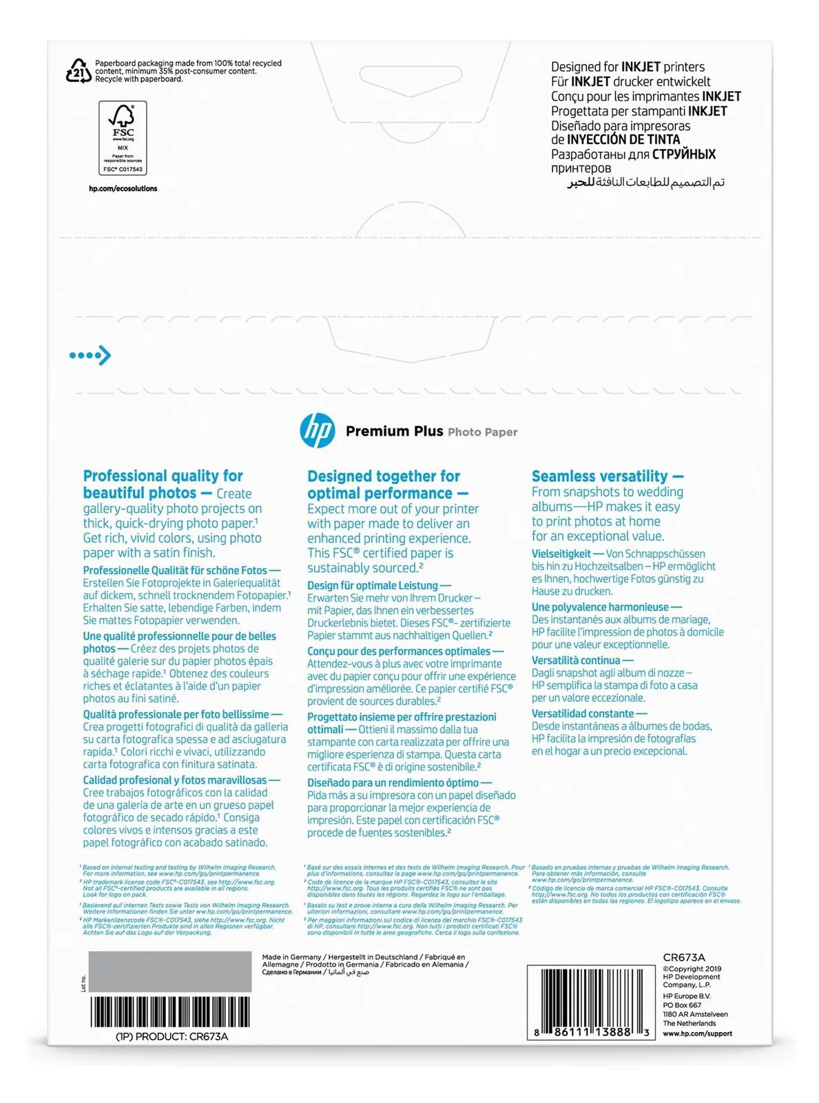 HP Premium Plus Photo Paper - Halbglänzend - A4 (210 x 297 mm), Ansicht 4