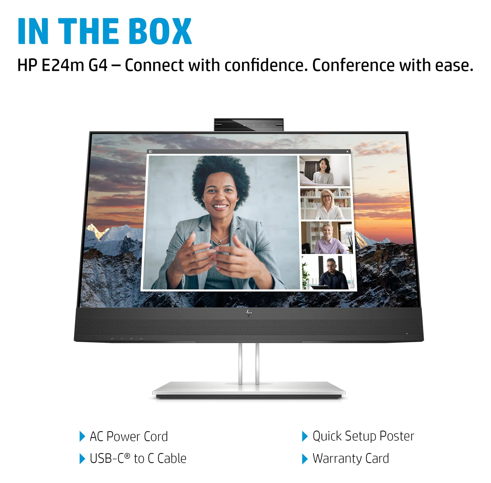 HP E24m G4, 60,5 cm (23.8), 1920 x 1080 Pixel, Full HD, 5 ms, Schwarz, Silber, Ansicht 4