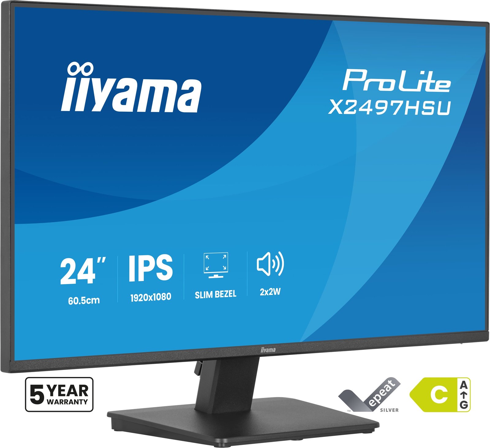 Iiyama X2497HSU-B1 4 24 LCD Full HD IPS Black - Flachbildschirm (TFT/LCD) - 60,5 cm