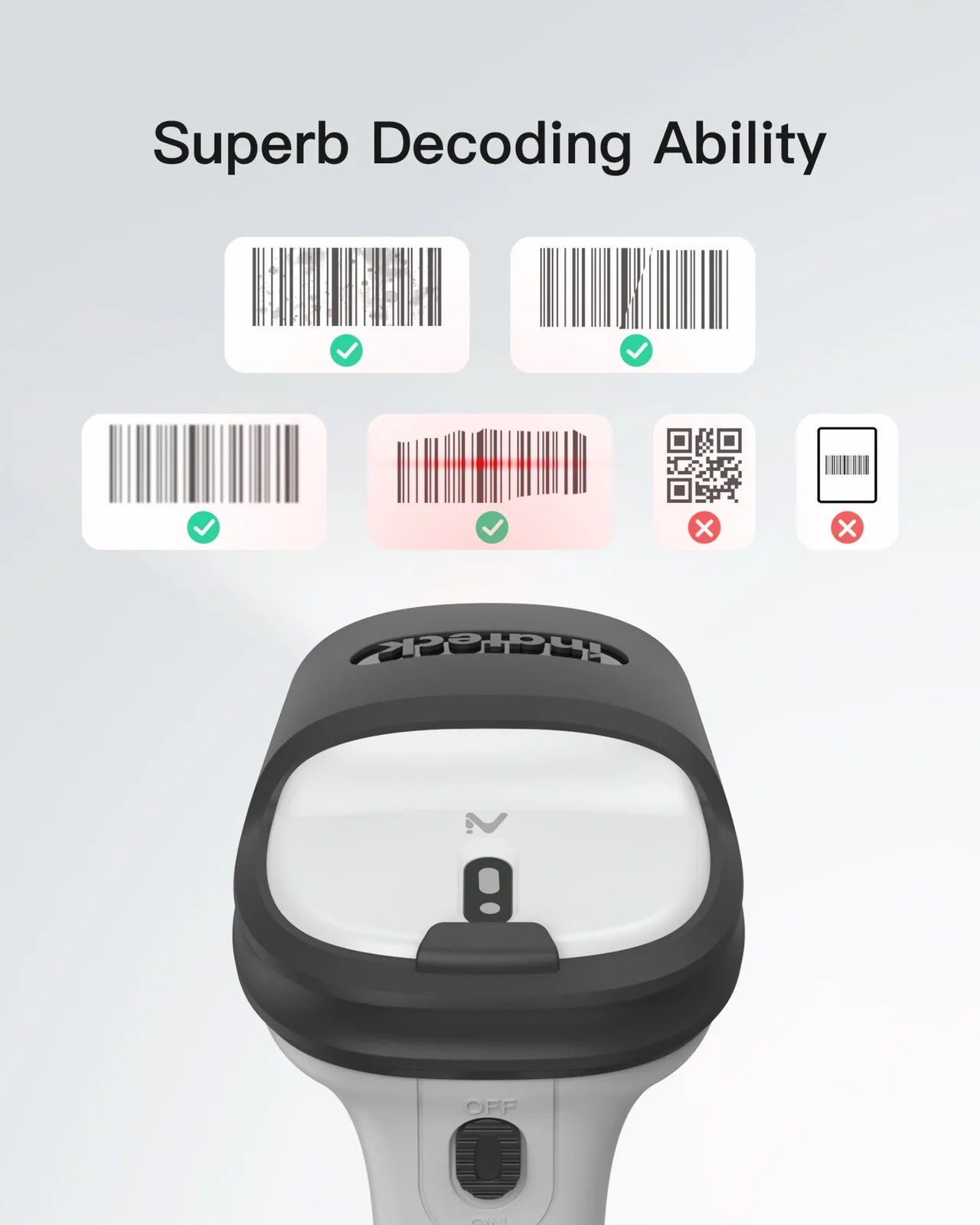 Inateck Barcodescanner 70 AI gray[BCST-70-AI_gray] - Barcode-Scanner, Ansicht 2