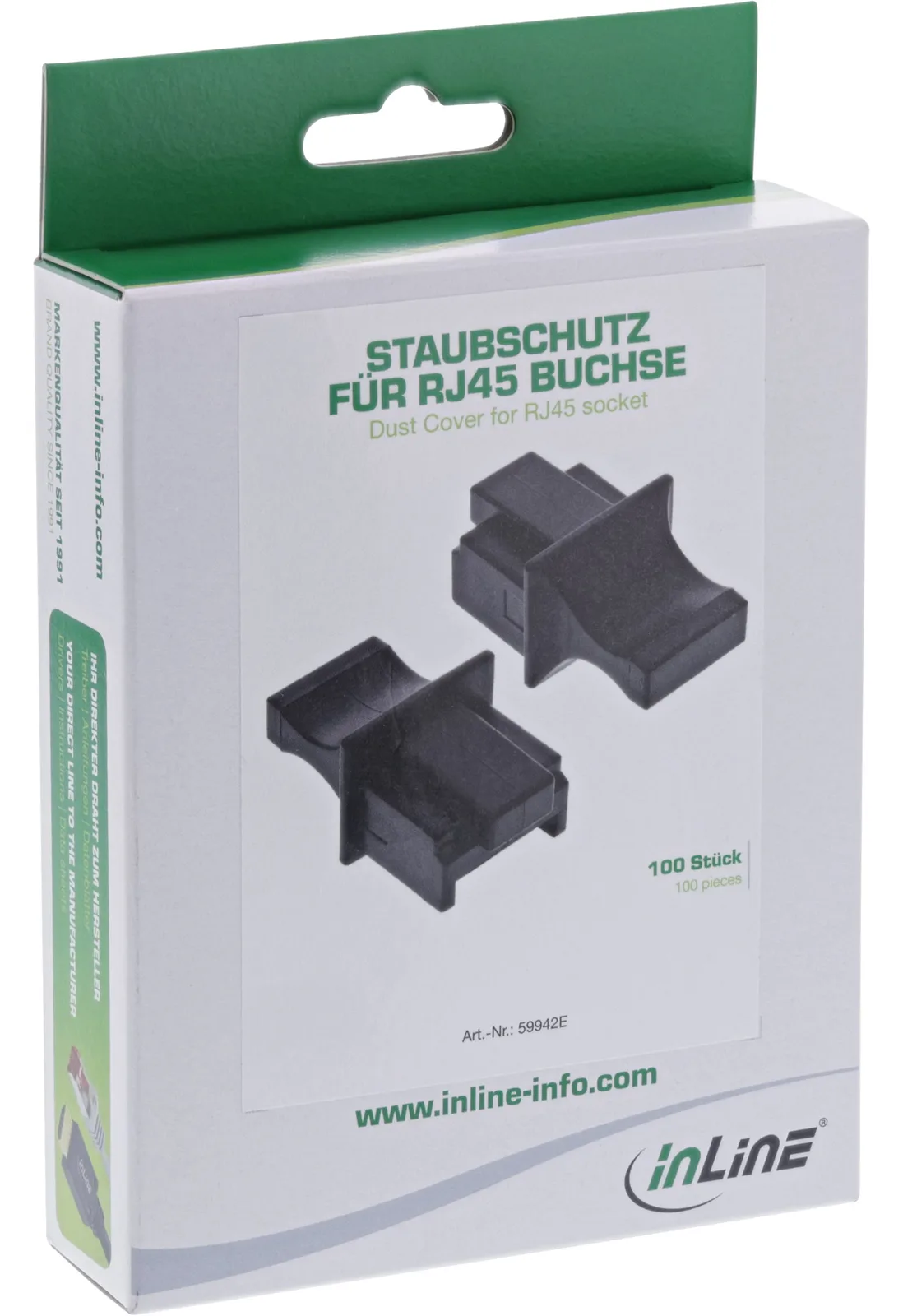 InLine Staubschutz - für RJ45 Buchse - schwarz 100er Pack, Ansicht 5