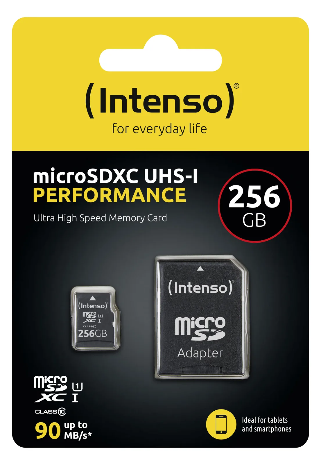 Intenso microSD 256GB UHS-I Perf CL10 - Performance - 256 GB - MicroSD - Klasse 10 - UHS-I - 90 MB/s - Class 1 (U1), Ansicht 2