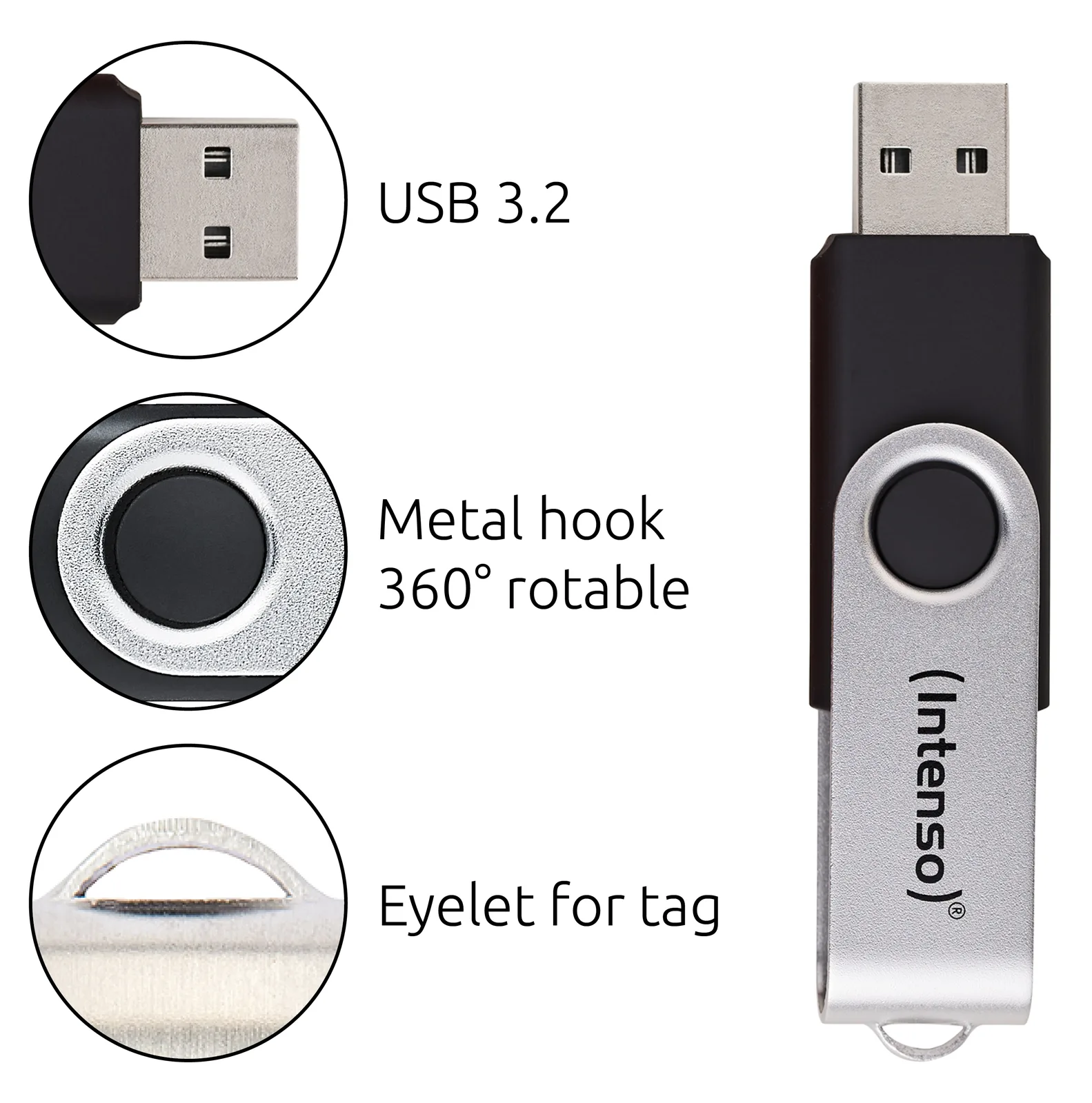 Intenso Office Line USB Stick 3.2 silber-schwarz - USB-Stick - 32 GB, Ansicht 2