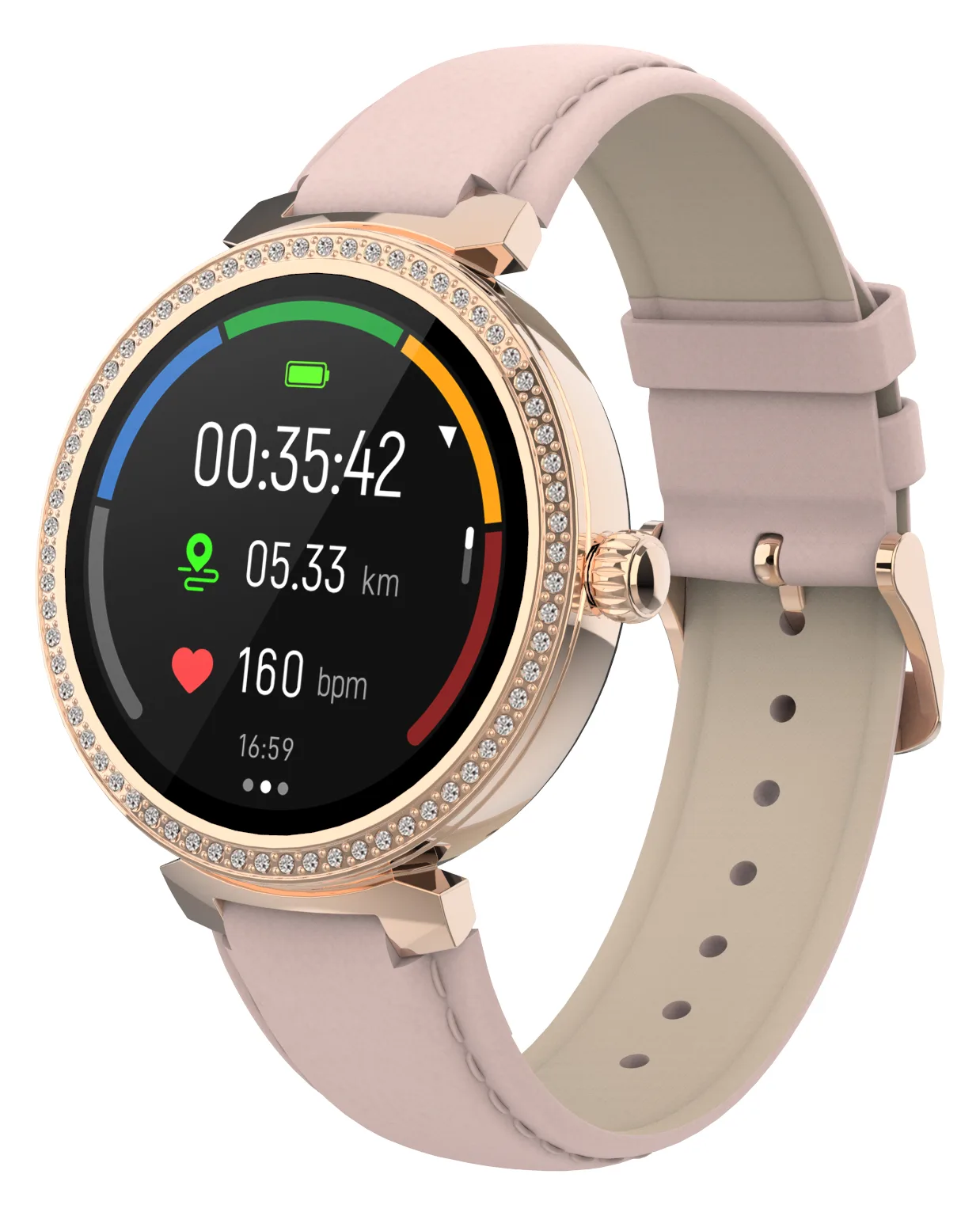 Inter Sales DENVER SWC-342 - Intelligente Uhr mit Riemen - Rose - Anzeige 3 cm (1.2), Ansicht 3