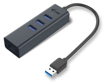 i-tec USB 3.0 Metal 3-Port - Hub - 3 x SuperSpeed USB 3.0 + 1 x 10/100/1000 von LumaTech