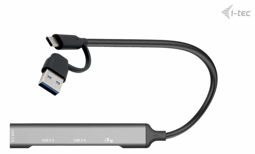 i-tec USB-A/USB-C Metal HUB 1x USB-C 3.1+ 3x USB 2.0, Ansicht 4