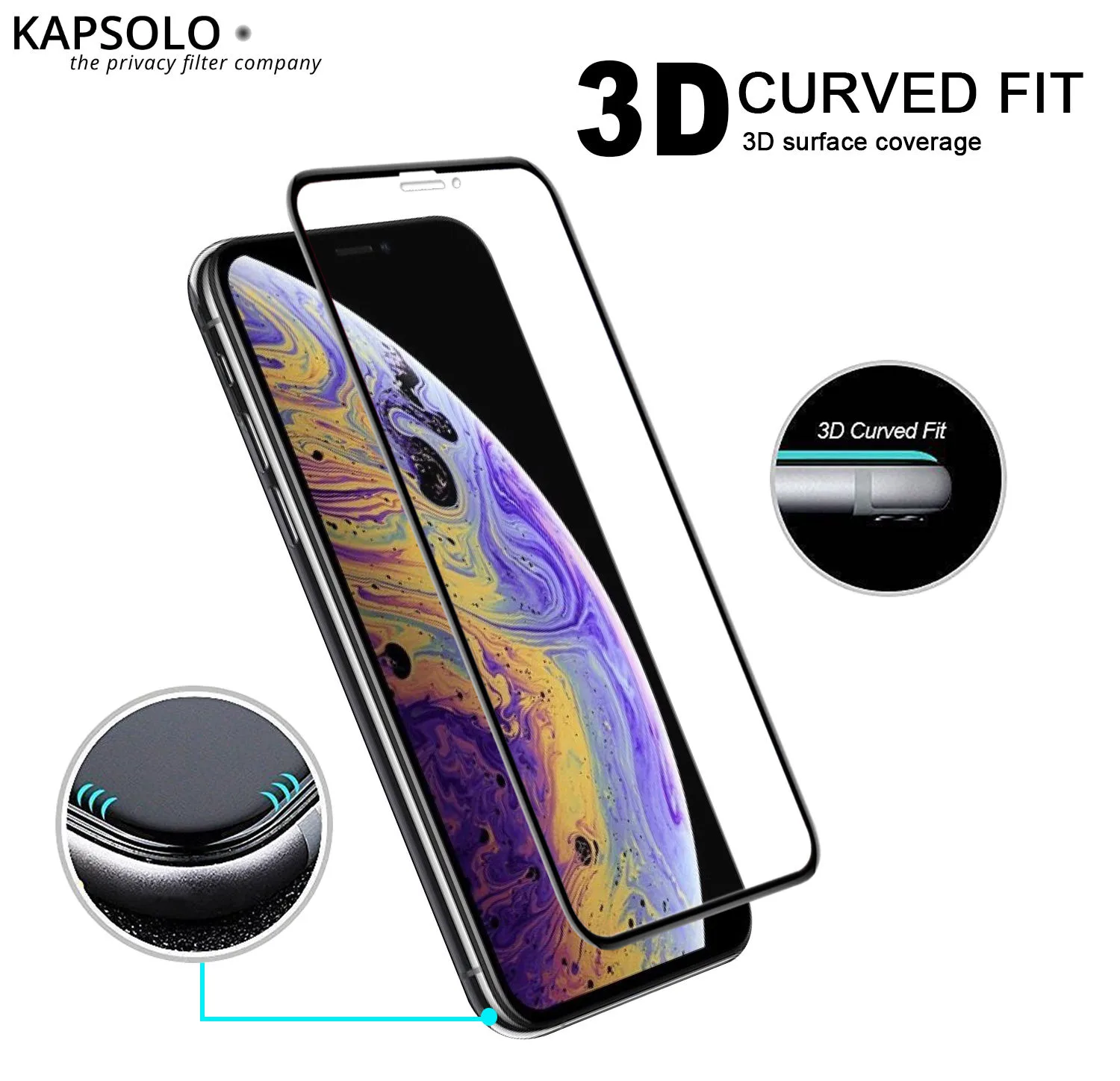 KAPSOLO Bildschirmschutz für Handy - gebogen - Apple iPhone, Ansicht 2