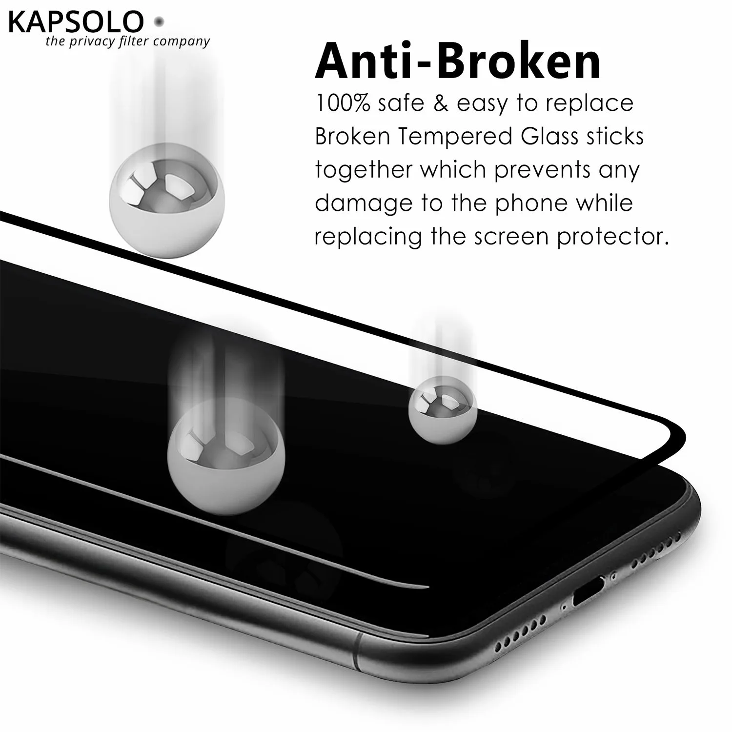 KAPSOLO Bildschirmschutz für Handy - gebogen - Apple iPhone, Ansicht 3