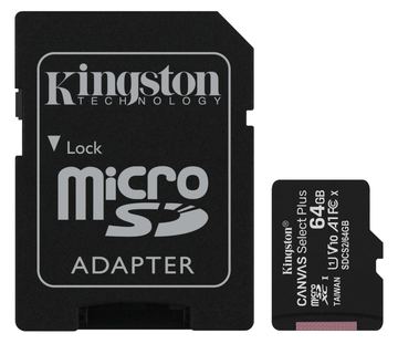 Kingston Canvas Select Plus - Flash-Speicherkarte (microSDXC-an-SD-Adapter inbegriffen) - 64 GB China von LumaTech