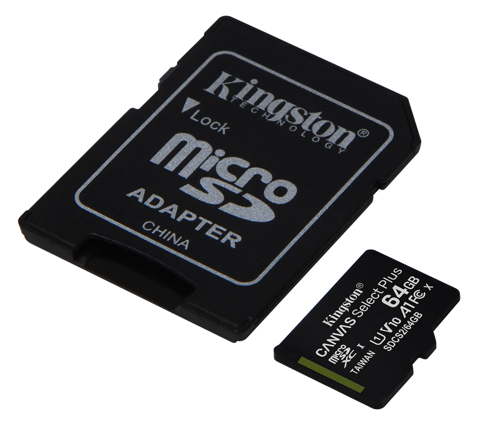 Kingston Canvas Select Plus - Flash-Speicherkarte (microSDXC-an-SD-Adapter inbegriffen) - 64 GB China, Ansicht 3