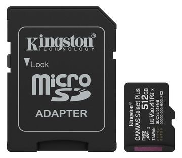 Kingston Canvas Select Plus - Flash-Speicherkarte (microSDXC-an-SD-Adapter inbegriffen) - 512 GB China, Taiwan von LumaTech