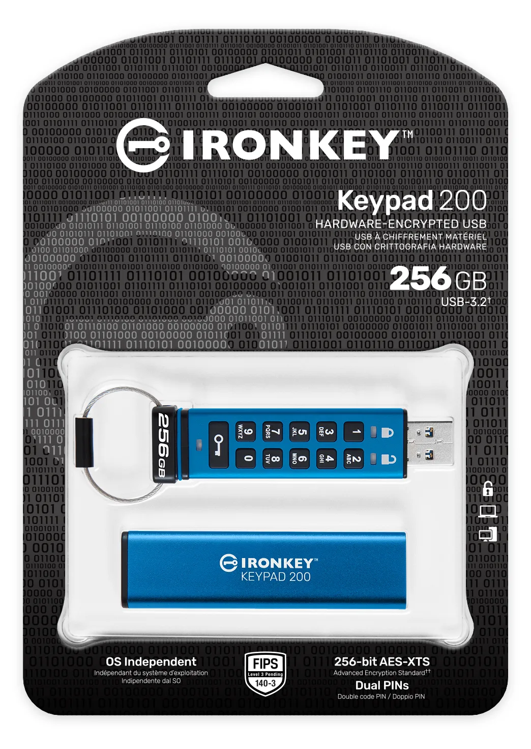 Kingston IronKey Keypad 200 - USB-Flash-Laufwerk - 256 GB, Ansicht 4