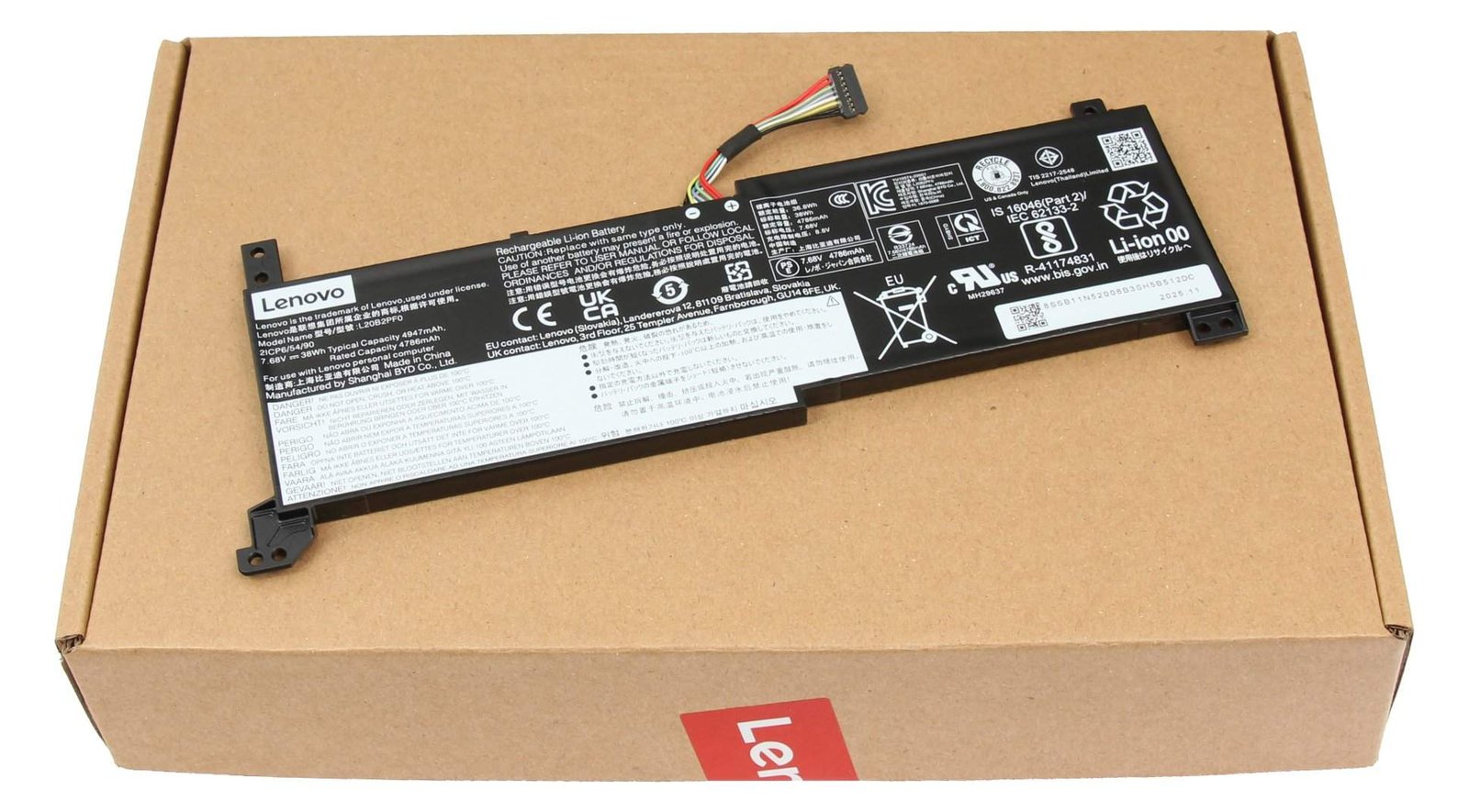 Lenovo 2-cell notebook battery 38Wh - Battery - Batterie - 4.950 mAh