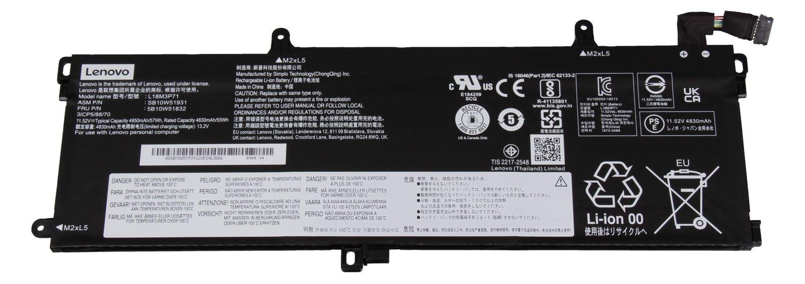 Lenovo Laptop-Batterie - Lithium-Polymer - 50.08 Wh von LumaTech