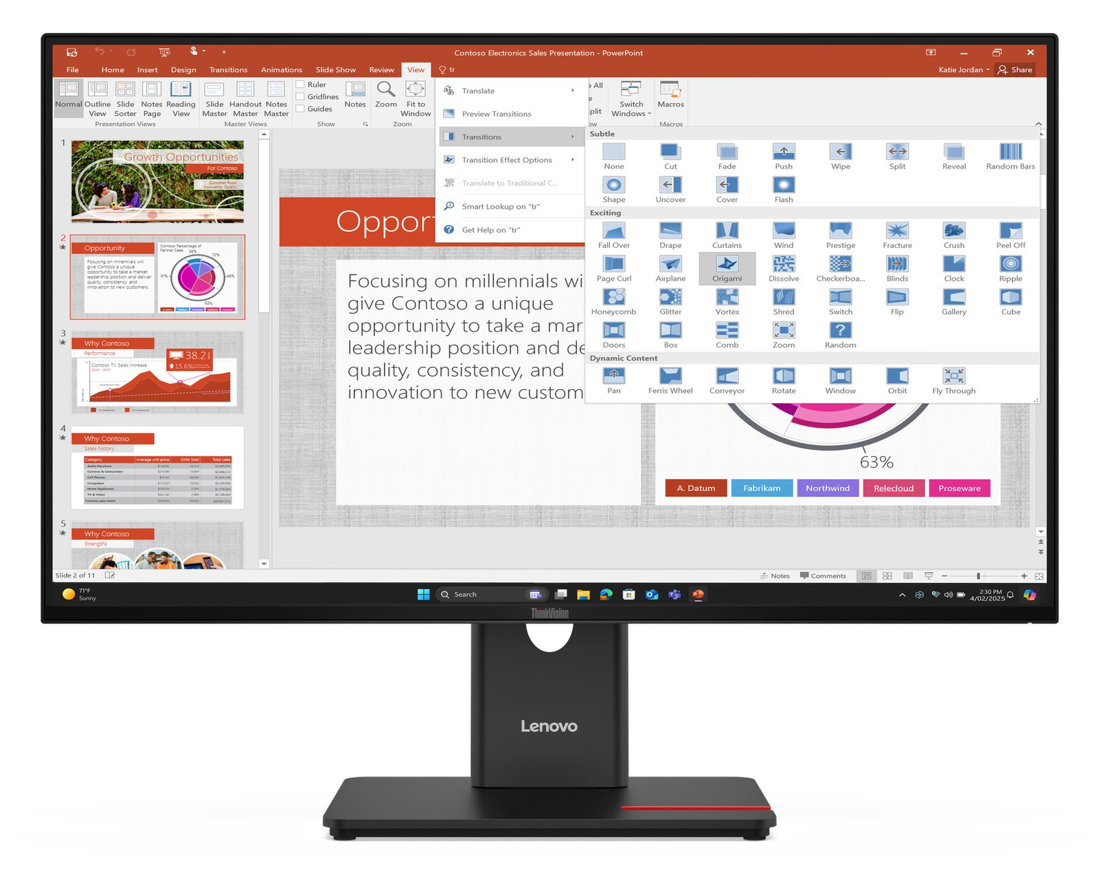 Lenovo ThinkVision T27-40 - LED-Monitor - 68.6 cm (27)
