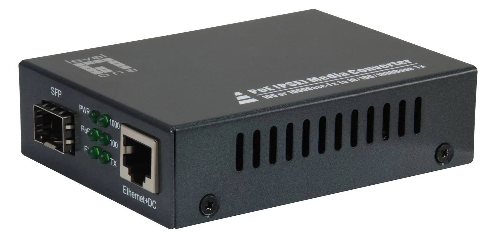 LevelOne GVT-2012 - Medienkonverter - 1GbE - 10Base-T, 1000Base-SX, 100Base-TX, 1000Base-T - RJ-45 / SFP (mini-GBIC), Ansicht 4