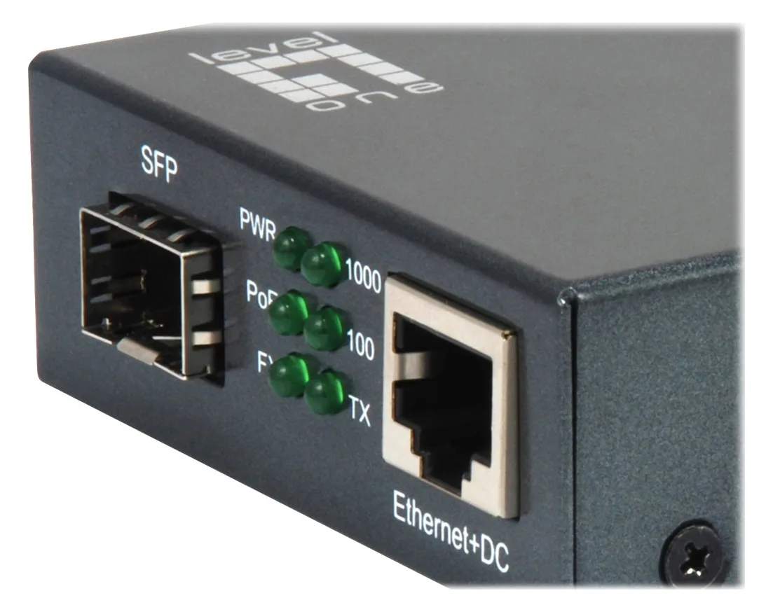 LevelOne GVT-2012 - Medienkonverter - 1GbE - 10Base-T, 1000Base-SX, 100Base-TX, 1000Base-T - RJ-45 / SFP (mini-GBIC), Ansicht 5
