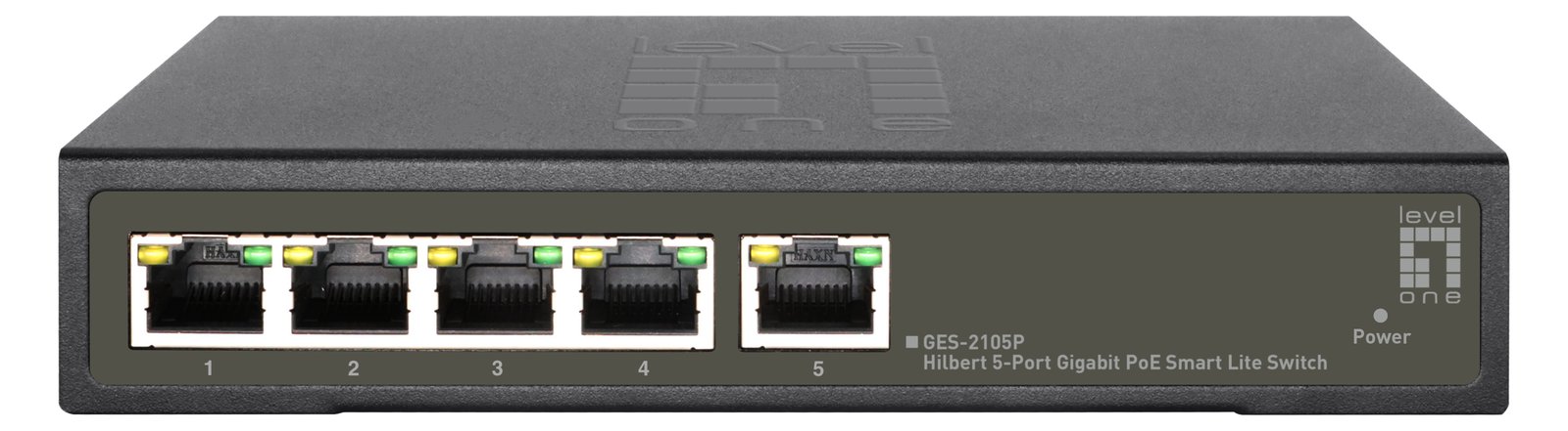 LevelOne Hilbert 5-Port Gigabit PoE Smart Lite Switch - 802.3at/af PoE - 4 PoE Ausgänge - 60W PoE-Leistungsbudget