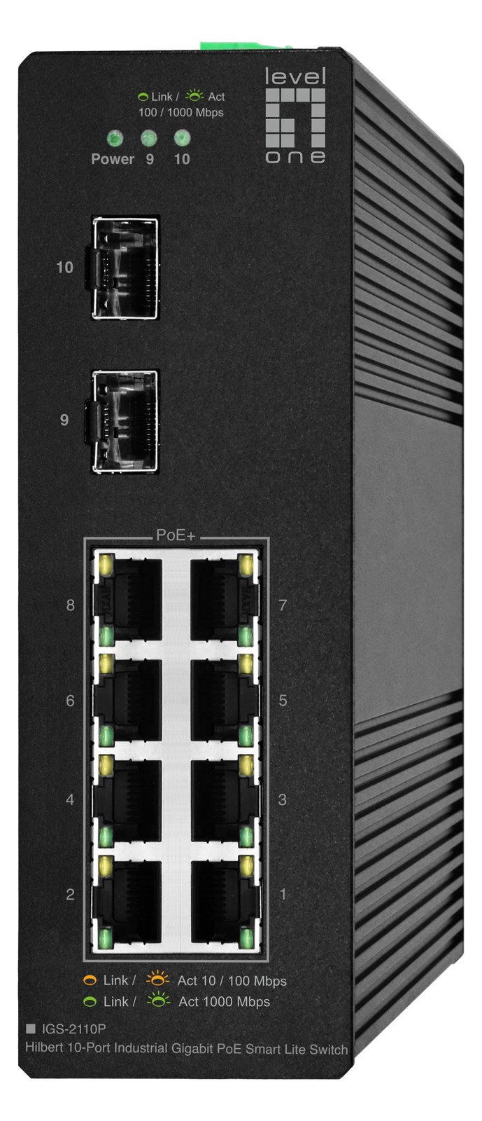 LevelOne Switch 10x GE IGS-2110P 2xSFP 8x PoE Outputs - Switch von LumaTech
