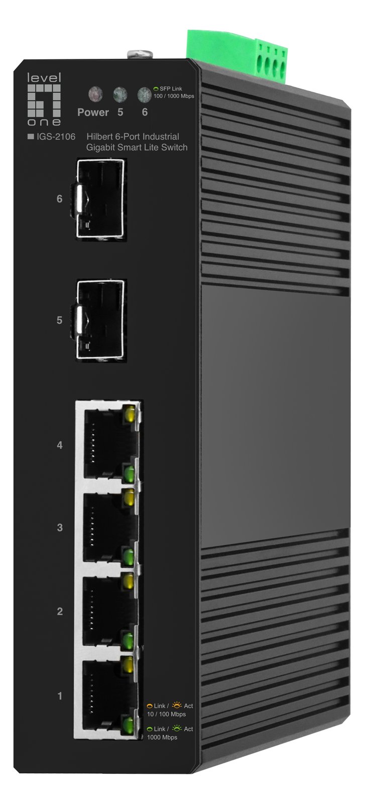 LevelOne Switch 6x GE IGS-2106 2xSFP 4xRJ45 schwarz