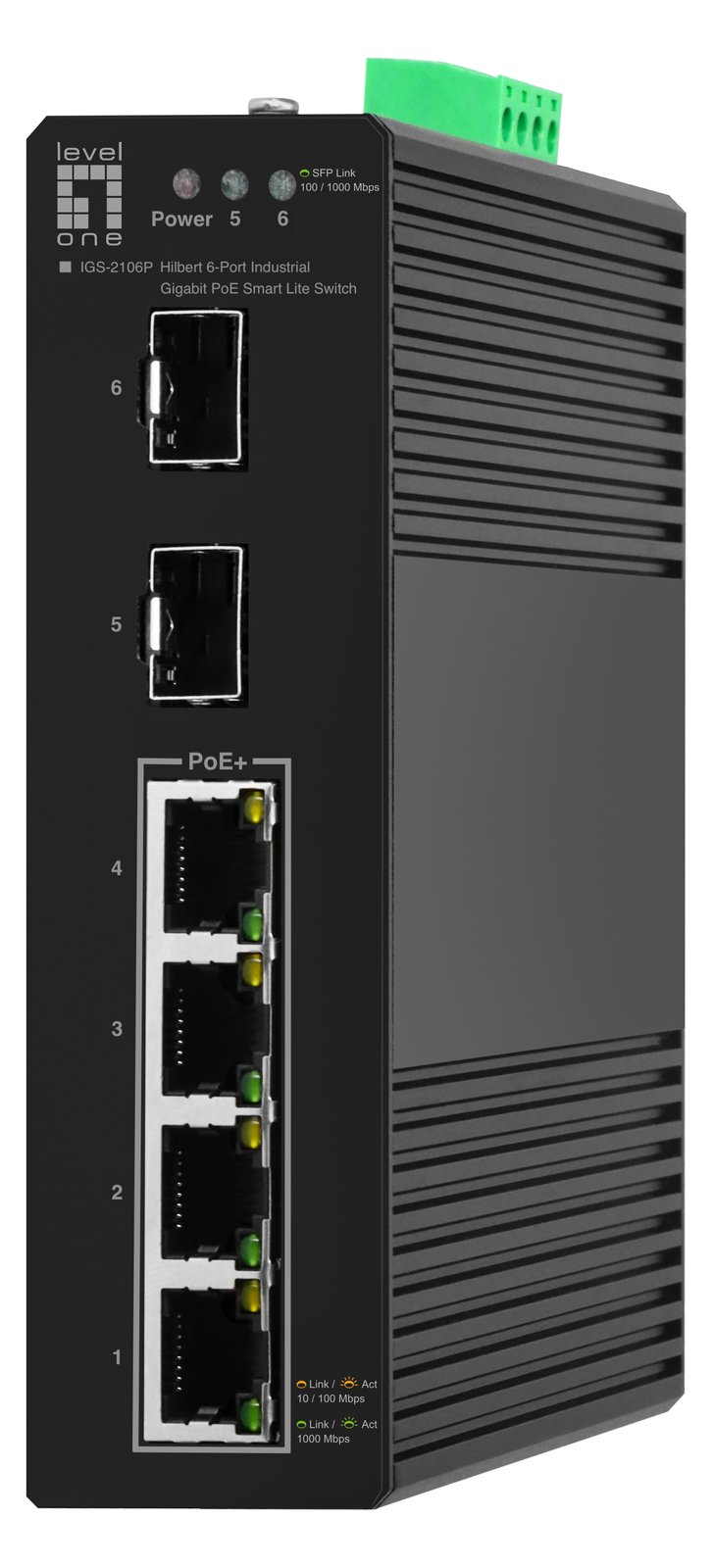 LevelOne Switch 6x GE IGS-2106P 2xSFP 4xPoE Outputs sw von LumaTech