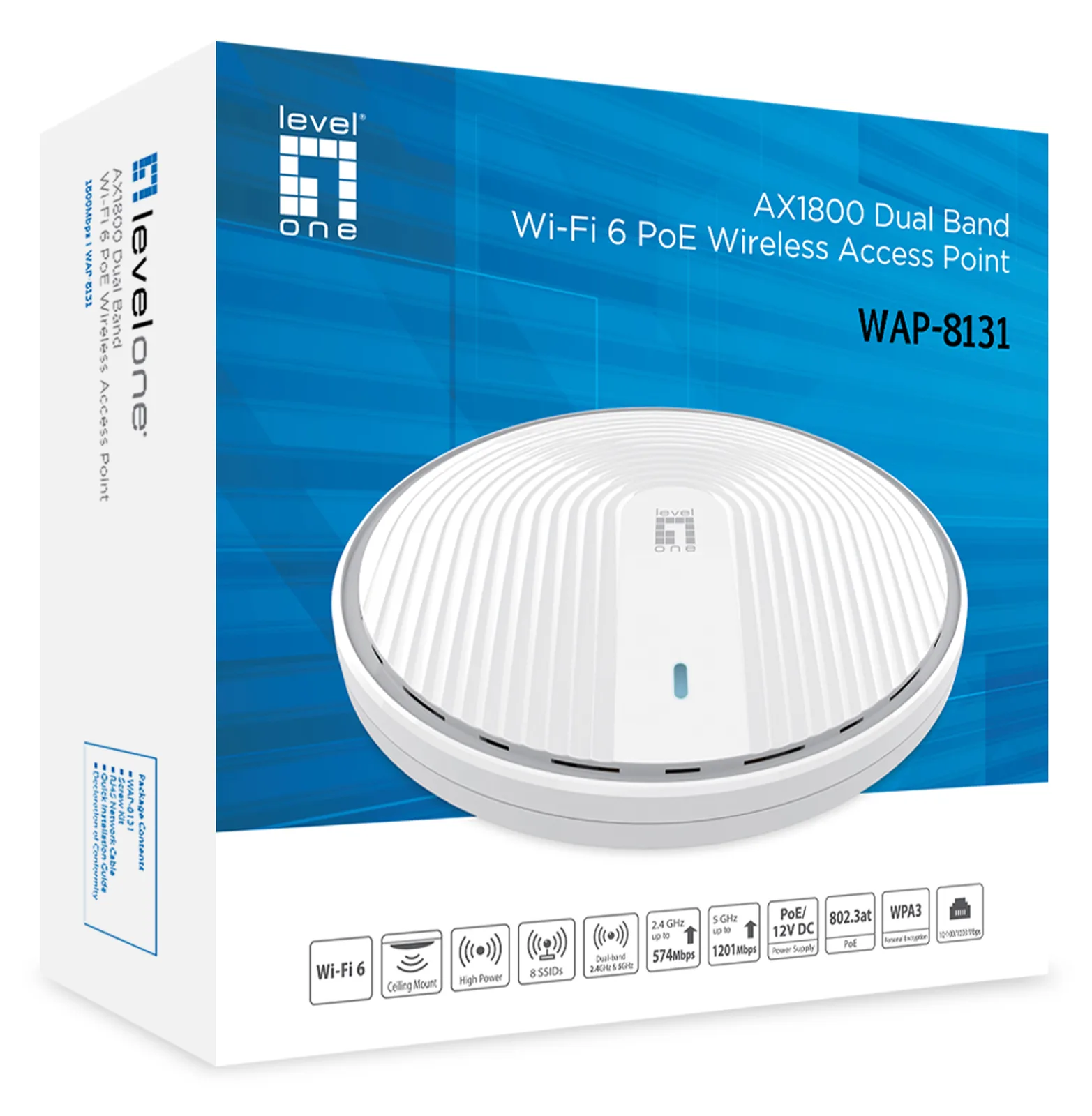 LevelOne WAP-8131 - Accesspoint - Wi-Fi 6 - 2.4 GHz, Ansicht 2