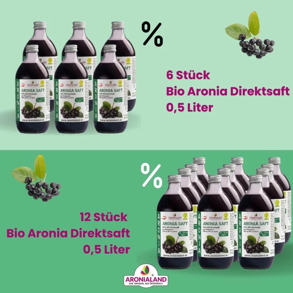 Bio-Aroniasaft 0,5 l – 100 % Direktsaft aus Österreich, 1.629 mg OPC pro 50 ml, Ansicht 9
