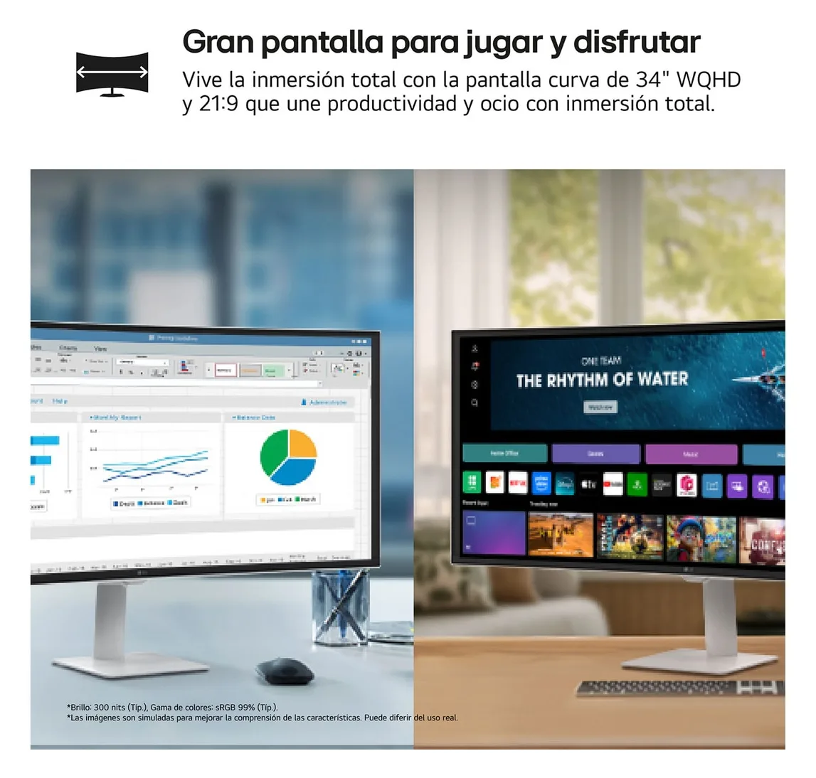 LG Monitor 34U601SA-W 34U601SAW - Flachbildschirm (TFT/LCD) - 86,4 cm, Ansicht 3