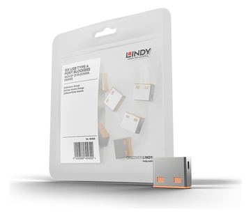 Lindy USB Port Blocker - USB-Portblocker - orange (Packung mit 10) von LumaTech