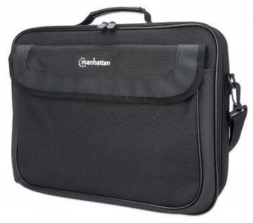 Manhattan Cambridge Laptop Bag 15.6, Clamshell Design, Black, LOW COST, Accessories Pocket von LumaTech
