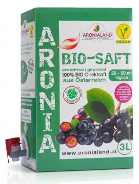 Bio-Aroniasaft 3L – 100 % Direktsaft aus Österreich, 1.629 mg OPC pro 50 ml von Aronialand®